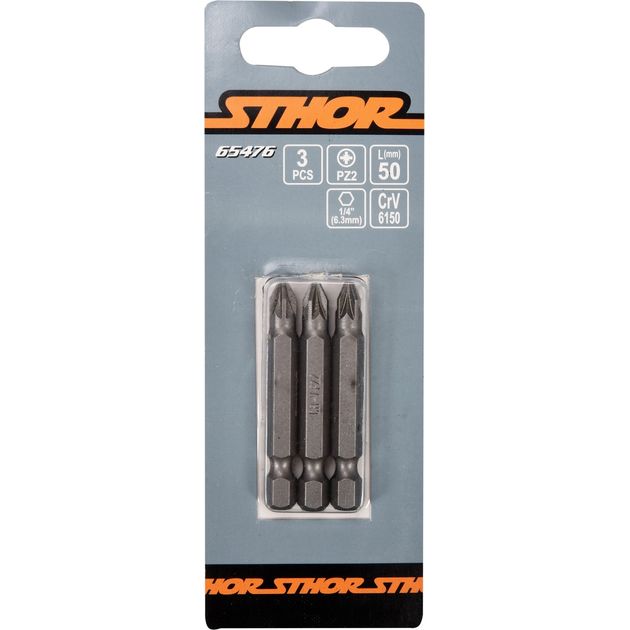 Насадка STHOR Pozidriv PZ2 x 50 мм, HEX 1/4, Cr-V, 3 шт, фото , изображение 2 | SNABZHENIE.com.ua Насадка STHOR Pozidriv PZ2 x 50 мм, HEX 1/4, Cr-V, 3 шт, фото , изображение 2 | SNABZHENIE.com.ua