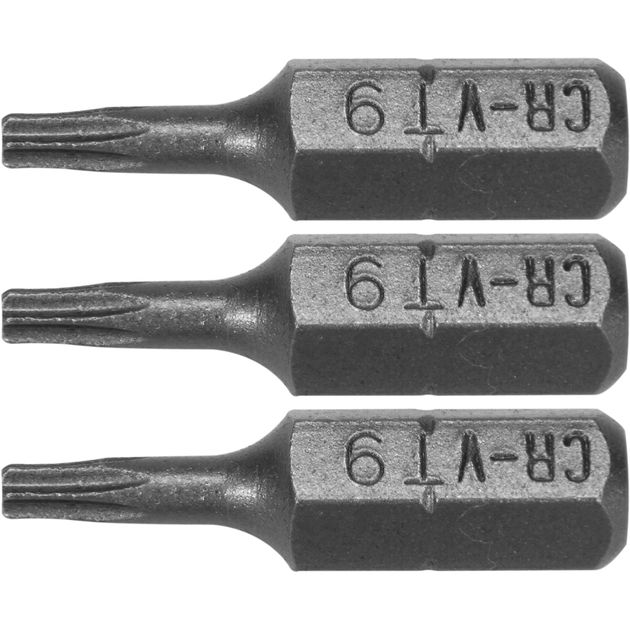 Насадка отверточная STHOR, TORX T9 x 25 мм, HEX 1/4, 3 шт, фото  | SNABZHENIE.com.ua