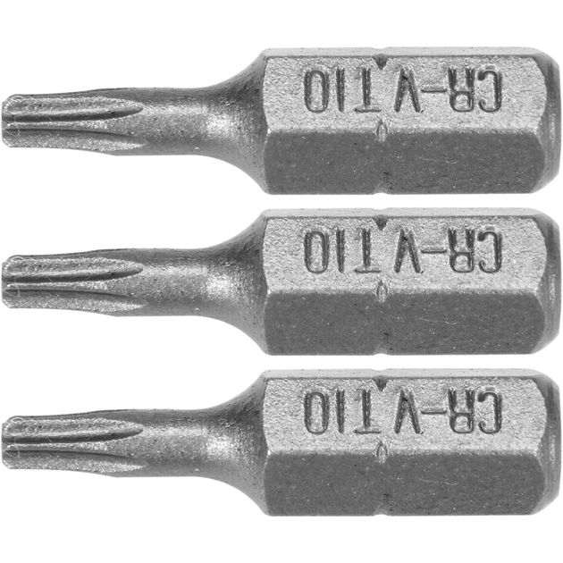 Насадка STHOR TORX T10 x 25 мм, HEX 1/4, Cr-V, 3 шт (VO-65492), фото  | SNABZHENIE.com.ua