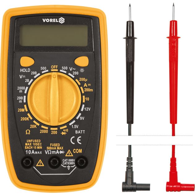 Мультиметр для вимірювання електричних параметрів VOREL цифровий з LCD-дисплеєм (VO-81774), фото , зображення 4 | SNABZHENIE.com.ua