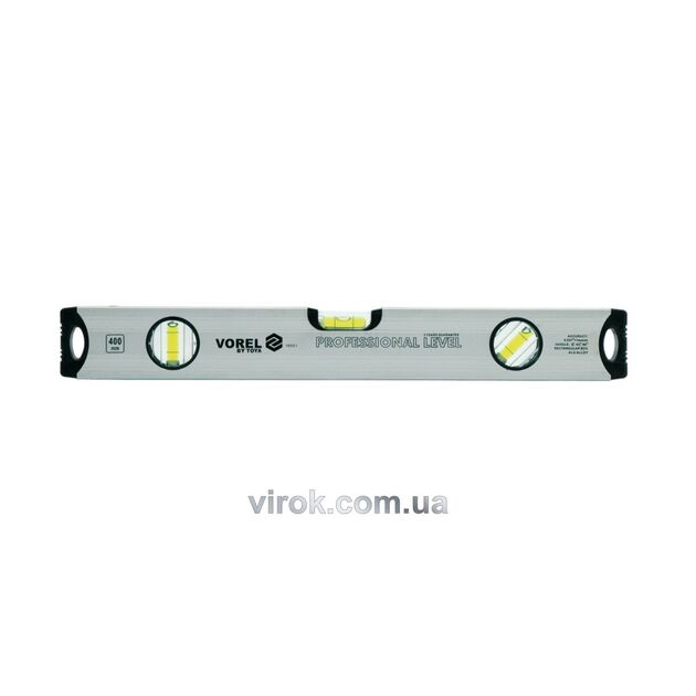 Алюминиевый уровень VOREL 40 см, 3 капсулы [25/50], фото  | SNABZHENIE.com.ua