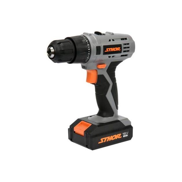Акумуляторный шуруповерт STHOR 18V Li-Ion, 2 аккум. 1,3 Ач, 22 Нм, фото  | SNABZHENIE.com.ua