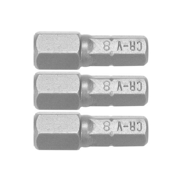 Насадка отверточная STHOR, HEX H8 x 25 мм, 3 шт, Cr-V (VO-65505), фото  | SNABZHENIE.com.ua