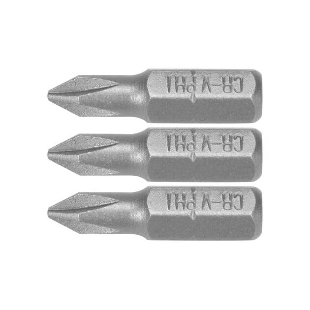 Насадка отверточная STHOR PH1 x 25 мм, HEX 1/4, Cr-V, 3 шт, фото  | SNABZHENIE.com.ua
