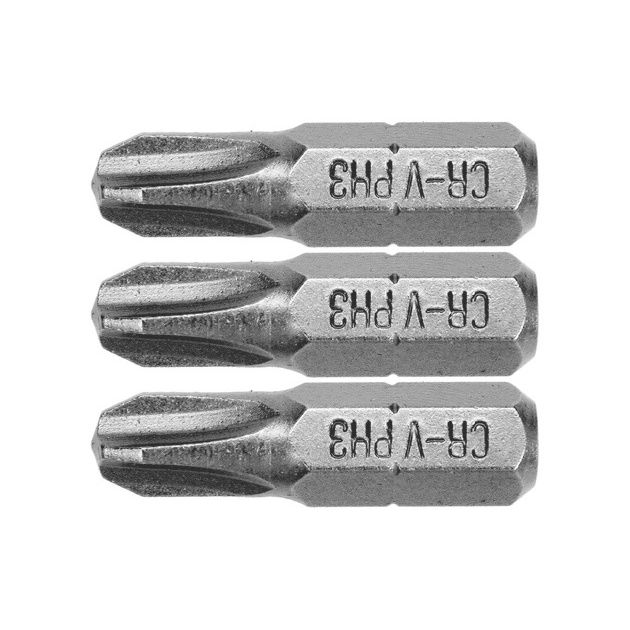 Насадка отверточная STHOR PH3 x 25 мм, HEX 1/4, 3 шт (VO-65454), фото  | SNABZHENIE.com.ua