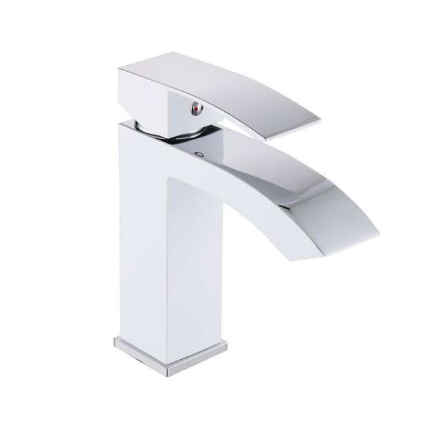 Смеситель Qtap Swan Cascada QTSWA270CRW45568 хром/белый, фото  | SNABZHENIE.com.ua