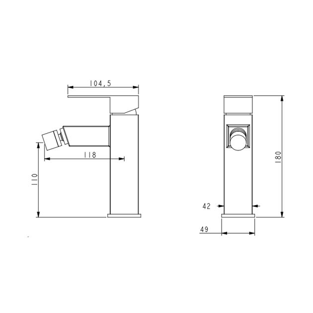Смеситель для биде Lidz Kubis 001AF (k35) LDKUB001AFNKS46097 Nickel, фото , зображення 2 | SNABZHENIE.com.ua