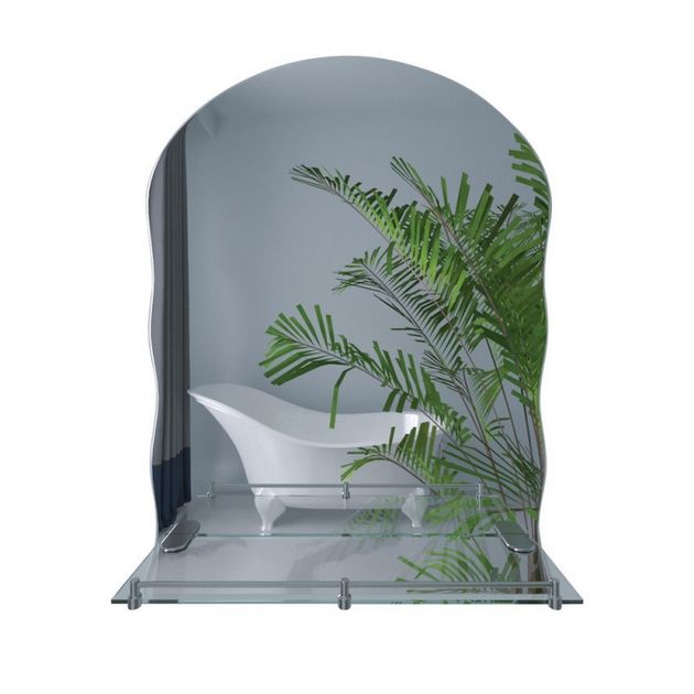 Зеркало настенное Lidz Anny 600x850 с полочкой и фигурными боками, фото  | SNABZHENIE.com.ua