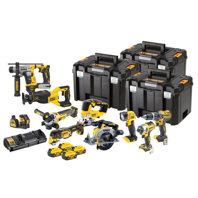 Набор из 10 аккумуляторных инструментов DeWALT DCK1012P4T, фото  | SNABZHENIE.com.ua