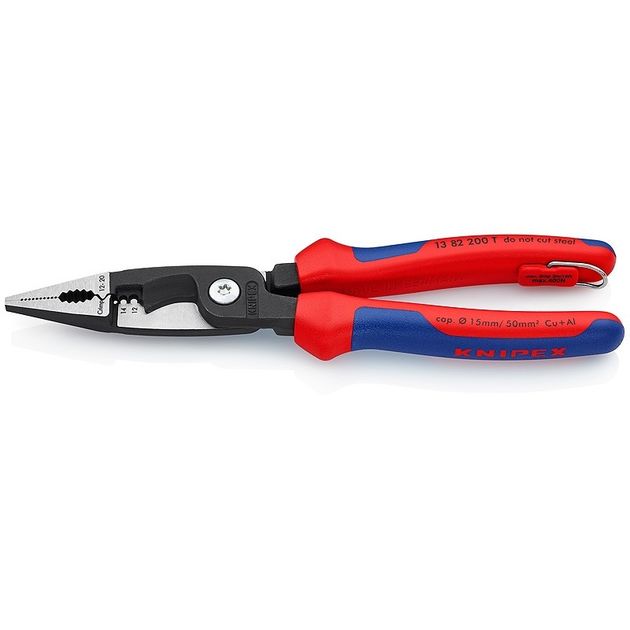 Многофункциональные клещи для электромонтажных работ KNIPEX 13 82 200 T BK, фото  | SNABZHENIE.com.ua