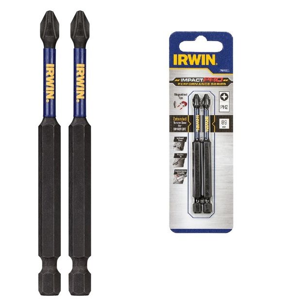 Бита IMPACT PRO 1/4"/89мм PH2 2шт, IRWIN (IW6061311), фото  | SNABZHENIE.com.ua