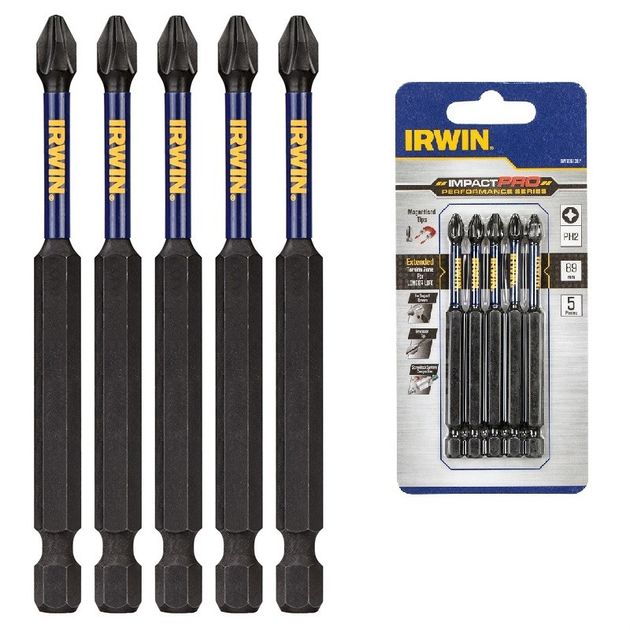 Бита IMPACT PRO 1/4" 89мм PH2 5шт, IRWIN (IW6061312), фото  | SNABZHENIE.com.ua