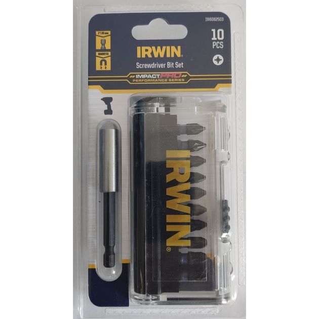 Биты IMPACT PRO 1/4" 25мм, комплект 10шт с держателем, IRWIN, фото , изображение 2 | SNABZHENIE.com.ua Биты IMPACT PRO 1/4" 25мм, комплект 10шт с держателем, IRWIN, фото , изображение 2 | SNABZHENIE.com.ua