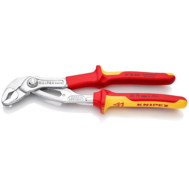 Сантехнические клещи KNIPEX Cobra VDE 87 26 250 (изолированные 1000V), фото  | SNABZHENIE.com.ua