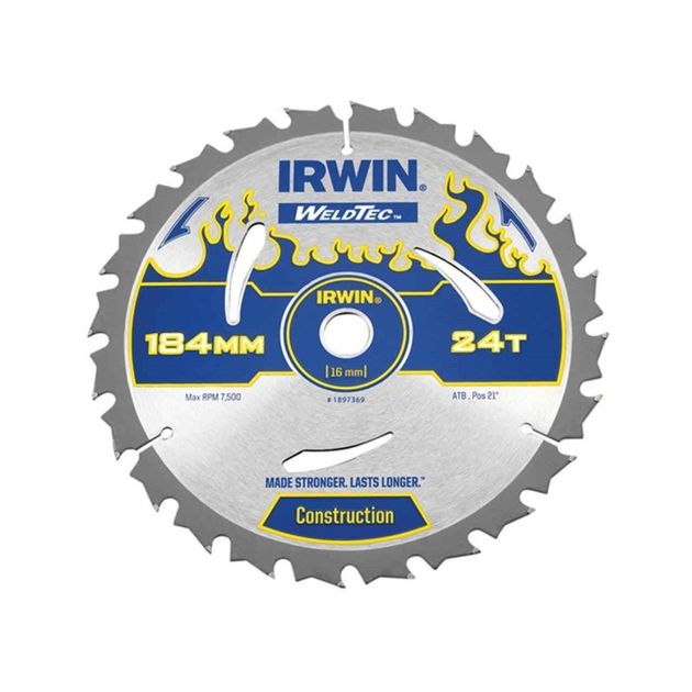 Диск пильный Weldtec CSB 184мм/24T для дерева AR16, IRWIN, фото  | SNABZHENIE.com.ua