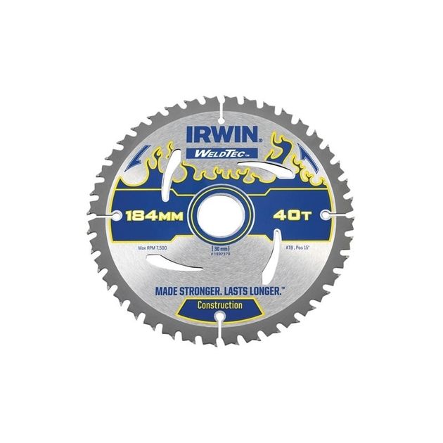 Пильный диск Weldtec CSB 184мм 40T для дерева, IRWIN (1897370), фото  | SNABZHENIE.com.ua