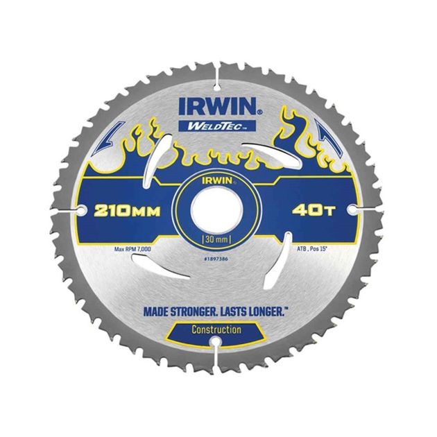 Пильный диск Weldtec CSB 210/T40х30/20, IRWIN (1897386), фото  | SNABZHENIE.com.ua