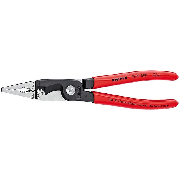 Клещи электромонтажные фосфатированные черные 200 мм Knipex 13 81 200, фото  | SNABZHENIE.com.ua