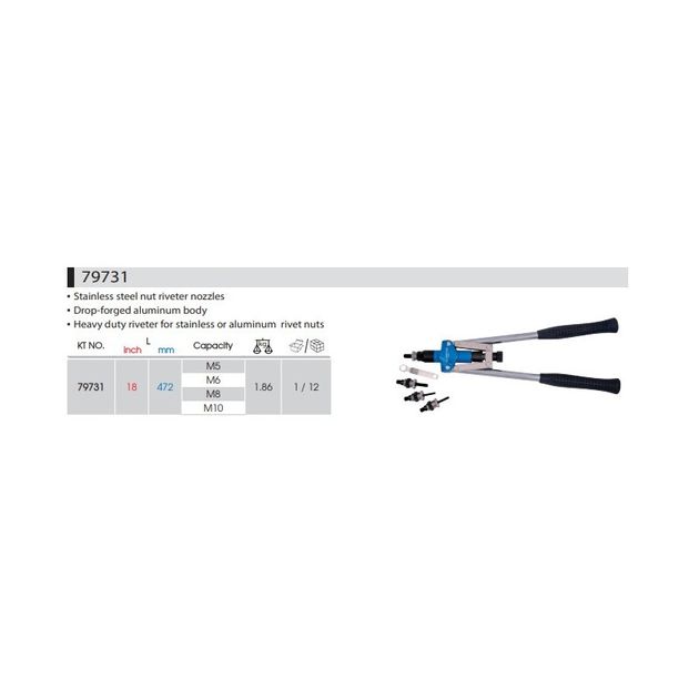 Заклепочник під різьбові заклепки M5, M6, M8, M10 (79731), фото , зображення 2 | SNABZHENIE.com.ua Заклепочник під різьбові заклепки M5, M6, M8, M10 (79731), фото , зображення 2 | SNABZHENIE.com.ua