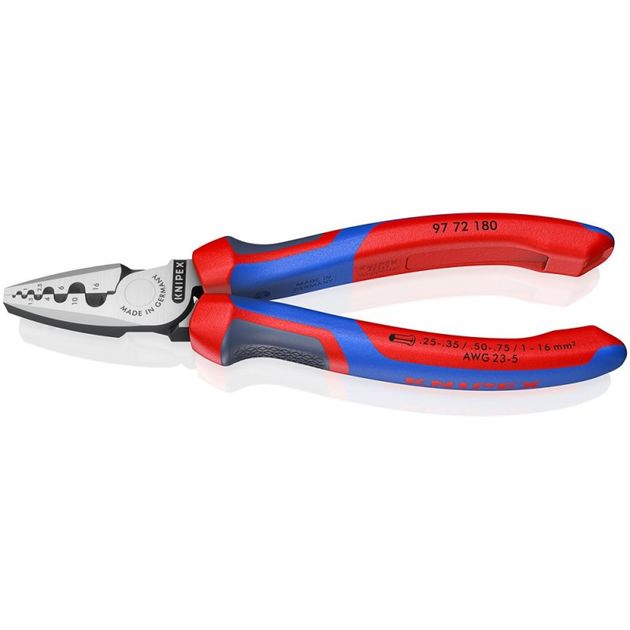 Обжимной инструмент KNIPEX для тонкостенных гильз 97 72 180, фото  | SNABZHENIE.com.ua