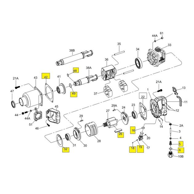 Комплект для ремонту (сост. 4, 5, 22, 26(6), 32, 42, 48, 49) для 338хх-180, фото , зображення 2 | SNABZHENIE.com.ua