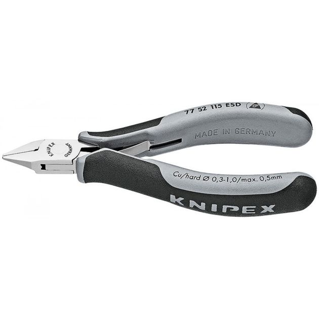Кусачки KNIPEX 77 52 115 ESD для электроники, боковые, 115 мм, фото  | SNABZHENIE.com.ua