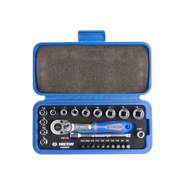 Набор головок 1/4" 25 ед. 6-гранные (4-13 мм), фото  | SNABZHENIE.com.ua