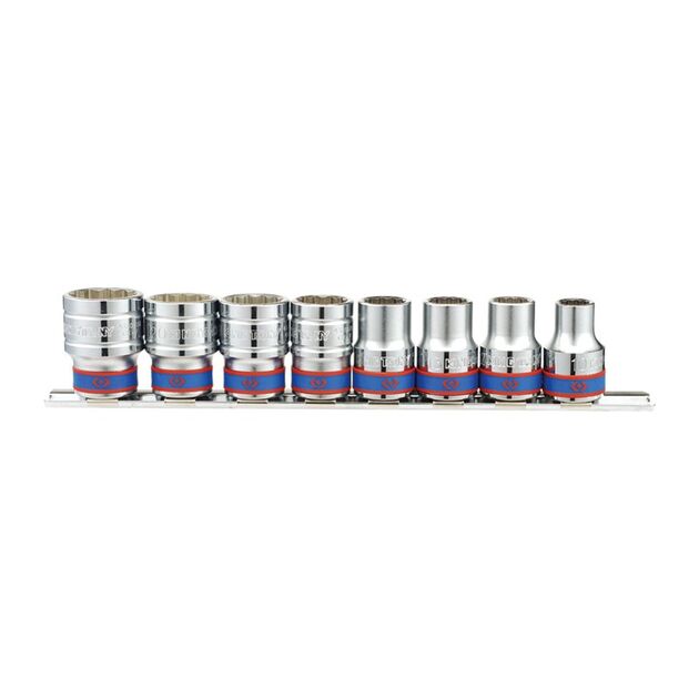 Набор головок 1/2" 8 шт. 12-гранные (10-22 мм) на планке, фото  | SNABZHENIE.com.ua