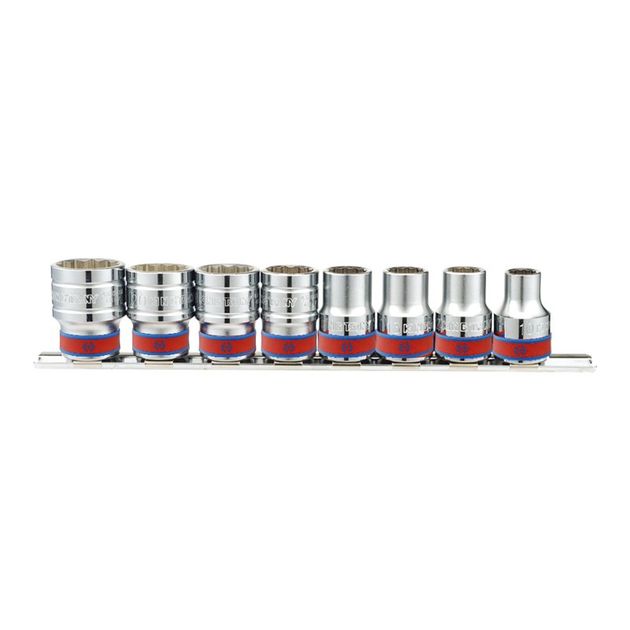 Набор дюймовых головок 1/2" 8 шт. 12-гранные, короткие на планке, фото  | SNABZHENIE.com.ua