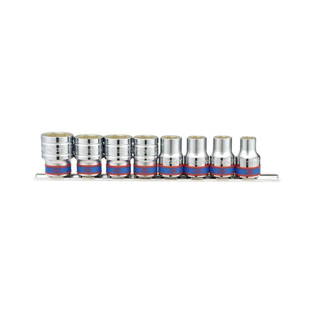 Набор головок 1/2" 8 шт. 6-гранные (10-22 мм) на планке, фото  | SNABZHENIE.com.ua
