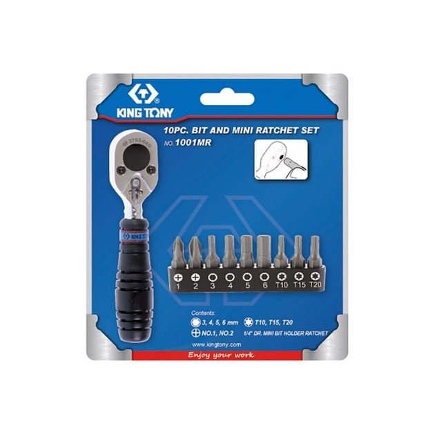 Набор бит с трещоткой 1/4" TORX, HEX, PH, 10 предметов, фото  | SNABZHENIE.com.ua