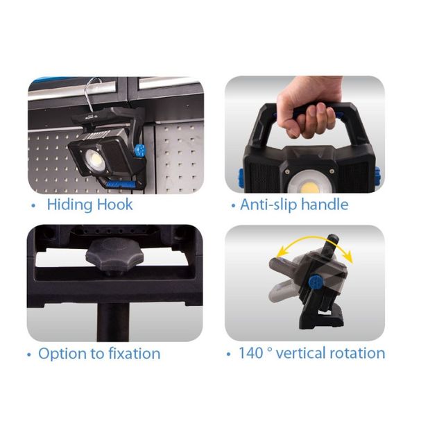 Переносний прожектор з ручкою 40W COB Bluetooth, фото , зображення 2 | SNABZHENIE.com.ua