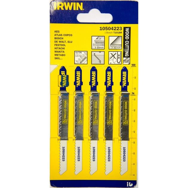 Пилка для лобзика по дереву IRWIN T101BR, 5 шт (10504223), фото , изображение 3 | SNABZHENIE.com.ua Пилка для лобзика по дереву IRWIN T101BR, 5 шт (10504223), фото , изображение 3 | SNABZHENIE.com.ua