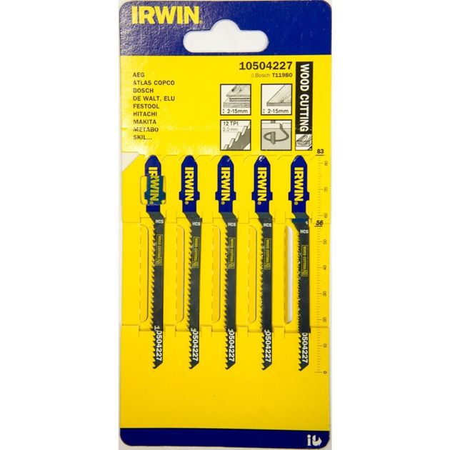 Пилка IRWIN T119BO для лобзика по дереву, 5 шт, фото , изображение 4 | SNABZHENIE.com.ua Пилка IRWIN T119BO для лобзика по дереву, 5 шт, фото , изображение 4 | SNABZHENIE.com.ua