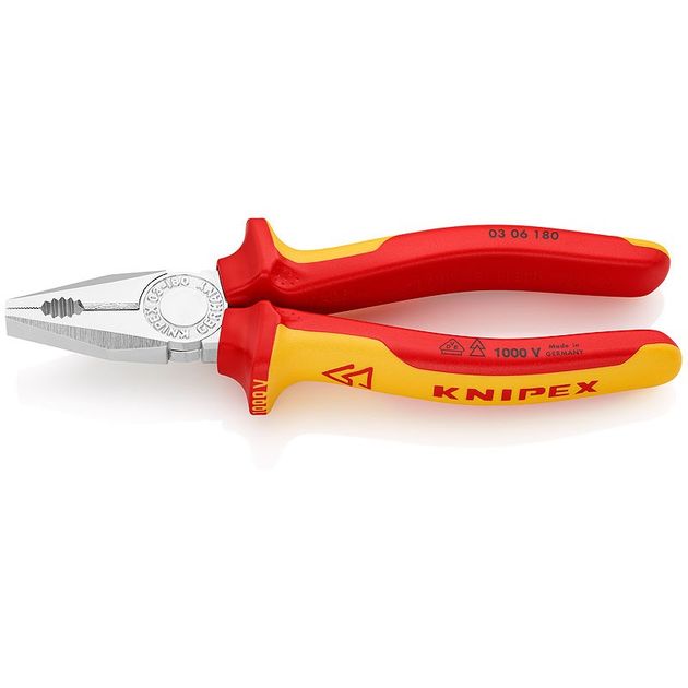 Плоскогубці комбіновані VDE KNIPEX 03 06 180, фото  | SNABZHENIE.com.ua