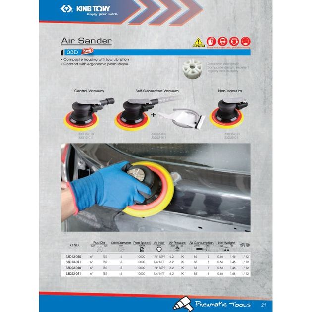 Пневматическая орбитальная шлифмашина с подключением к пылесосу, фото , изображение 2 | SNABZHENIE.com.ua