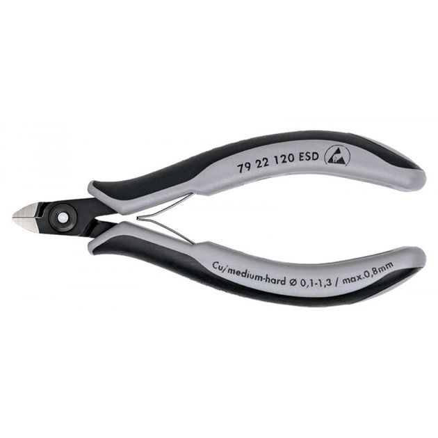 Кусачки боковые прецизионные KNIPEX 79 22 120 ESD для электроники, фото  | SNABZHENIE.com.ua