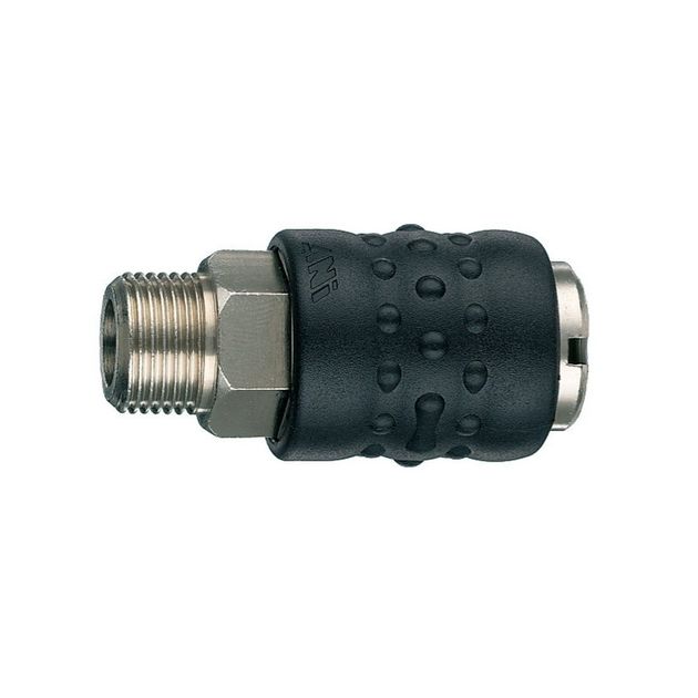 Разъём б/с 17/B 1/2M, мама, резьба 1/2'' нар., обрезиненный корпус, фото  | SNABZHENIE.com.ua