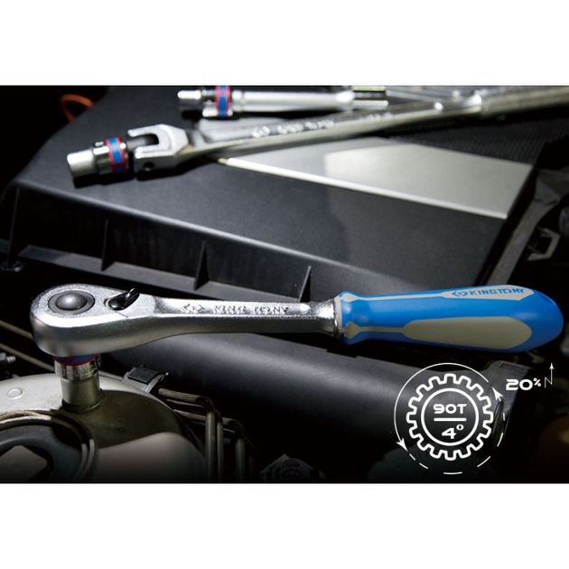 Трещотка 1/4", 90 зубцов, флажковая с кнопкой, IP51, фото , изображение 3 | SNABZHENIE.com.ua Трещотка 1/4", 90 зубцов, флажковая с кнопкой, IP51, фото , изображение 3 | SNABZHENIE.com.ua