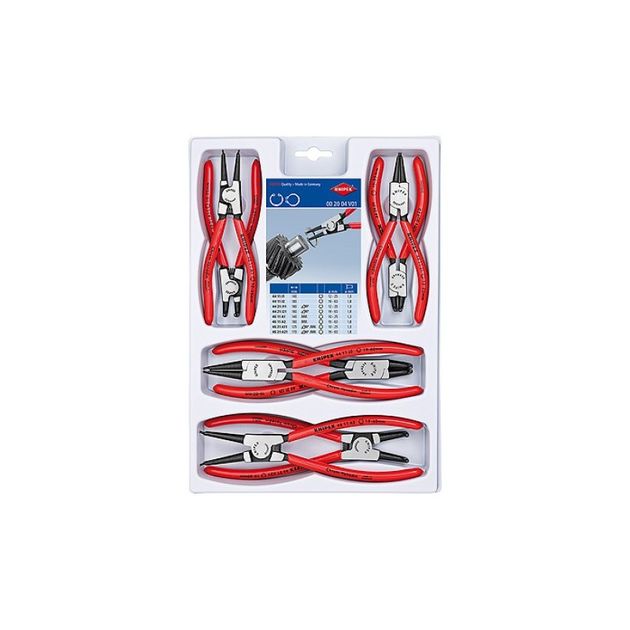 Комплект щипців для стопорних кілець KNIPEX 00 20 04 V01, 8 предметів, фото  | SNABZHENIE.com.ua