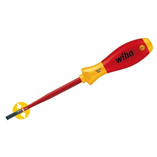 Шлицевая отвертка WIHA SoftFinish electric slimFix SL5,5 x 125 мм, фото  | SNABZHENIE.com.ua