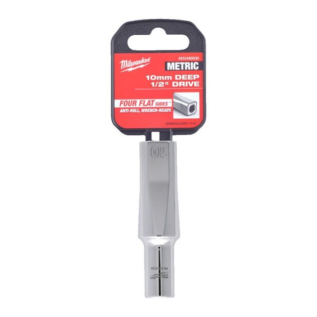 Головка торцевая длинная 1/2" 10 мм MILWAUKEE 6-гранная, фото  | SNABZHENIE.com.ua