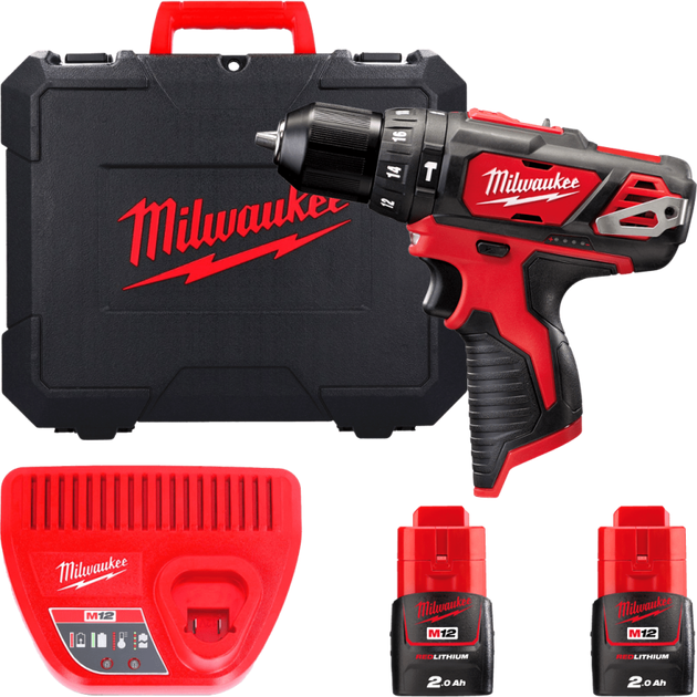 Аккумуляторная дрель-шуруповерт MILWAUKEE M12 BPD-202C, 40 Нм, фото  | SNABZHENIE.com.ua