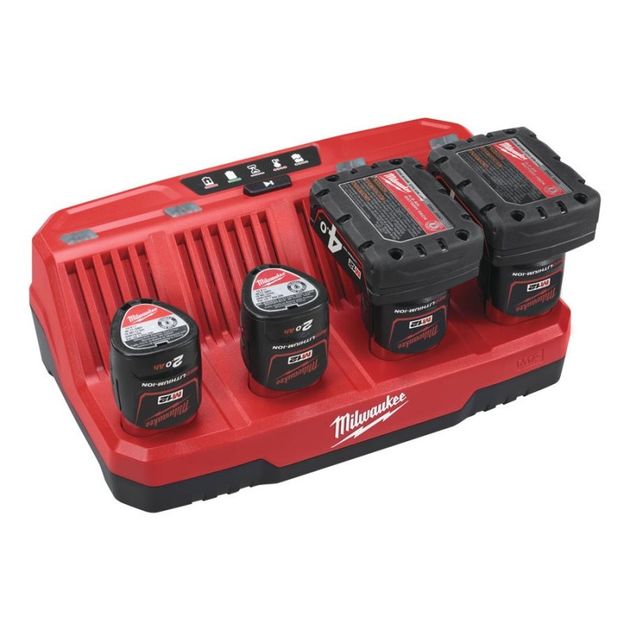 Зарядное устройство MILWAUKEE M12 C4 для 4 аккумуляторов М12, фото , изображение 6 | SNABZHENIE.com.ua Зарядное устройство MILWAUKEE M12 C4 для 4 аккумуляторов М12, фото , изображение 6 | SNABZHENIE.com.ua