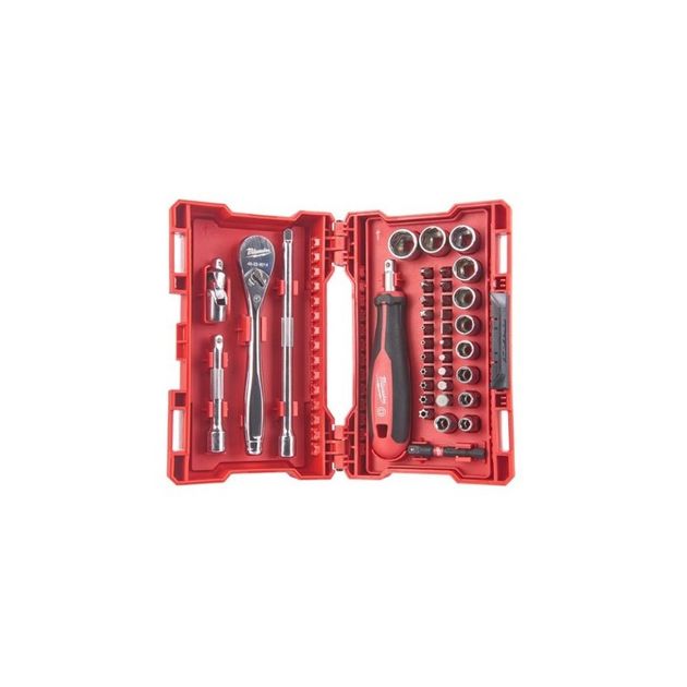 Набор бит и головок с трещоткой 1/4, 38 ед. MILWAUKEE, фото , изображение 3 | SNABZHENIE.com.ua Набор бит и головок с трещоткой 1/4, 38 ед. MILWAUKEE, фото , изображение 3 | SNABZHENIE.com.ua