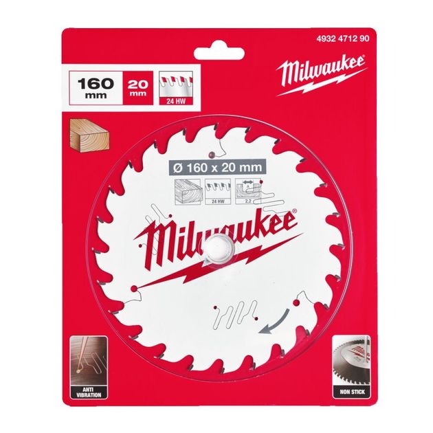Диск пильный MILWAUKEE, 160x20x2,2мм, 24 зуба, фото  | SNABZHENIE.com.ua