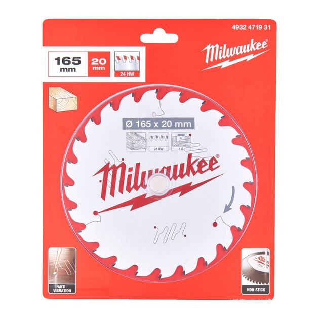 Диск пильный Milwaukee PFTE THIN KERF, 165x20x1.6мм, 24 зуб., фото  | SNABZHENIE.com.ua