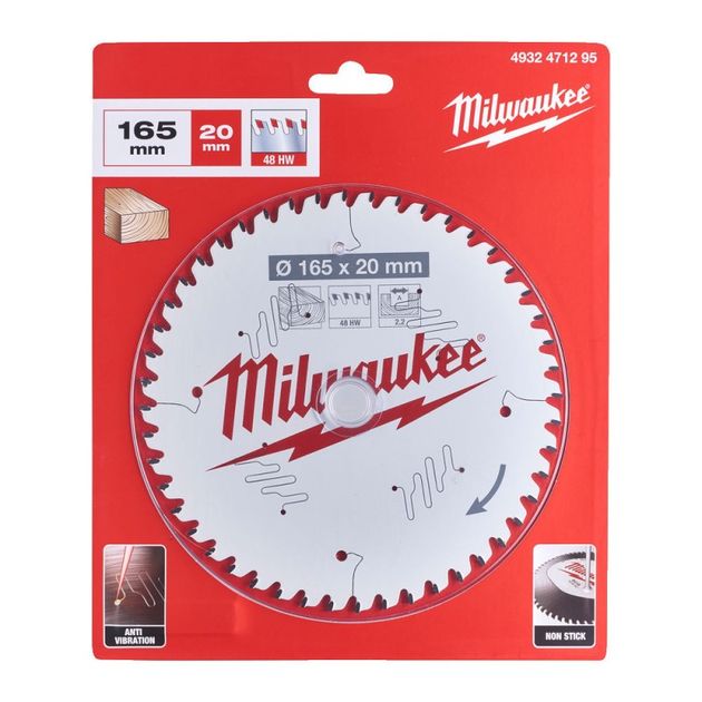 Пильный диск MILWAUKEE 165х20х2,2мм, 48 зубьев, фото  | SNABZHENIE.com.ua