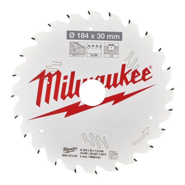 Пильный диск PFTE THIN KERF MILWAUKEE 184x30x1.6мм, 24 зуба, фото  | SNABZHENIE.com.ua