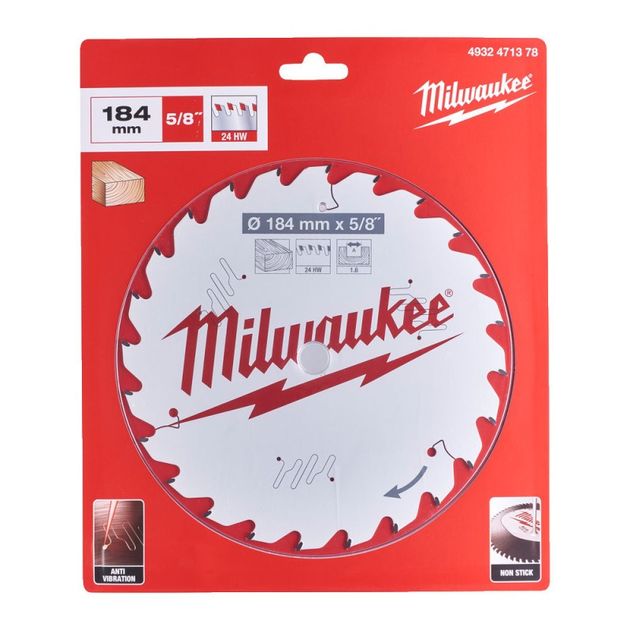 Диск пильный MILWAUKEE PFTE 184х5/8х1,6мм, 24 зуба, фото  | SNABZHENIE.com.ua